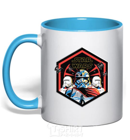 Mug with a colored handle Hexagon Star Wars sky-blue фото