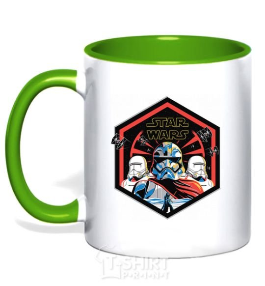 Mug with a colored handle Hexagon Star Wars kelly-green фото