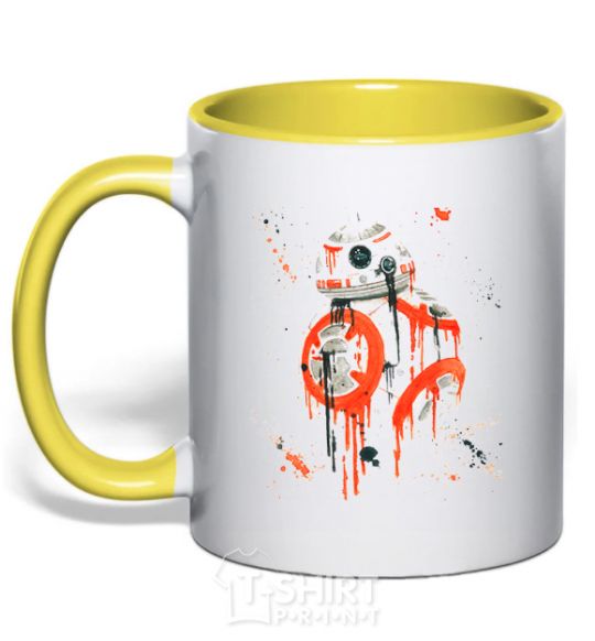 Mug with a colored handle BB-8 yellow фото
