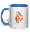 Mug with a colored handle BB-8 royal-blue фото
