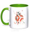 Mug with a colored handle BB-8 kelly-green фото