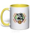 Mug with a colored handle A framed stormtrooper yellow фото