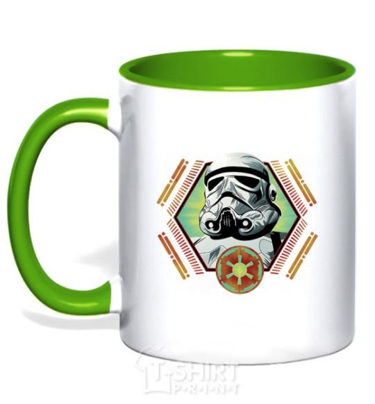 Mug with a colored handle A framed stormtrooper kelly-green фото