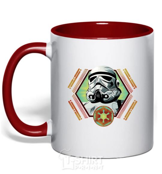 Mug with a colored handle A framed stormtrooper red фото