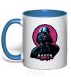 Mug with a colored handle Darth Vader star royal-blue фото