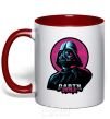 Mug with a colored handle Darth Vader star red фото
