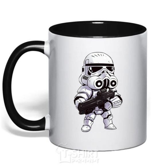 Mug with a colored handle Stormtrooper black фото
