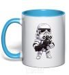 Mug with a colored handle Stormtrooper sky-blue фото