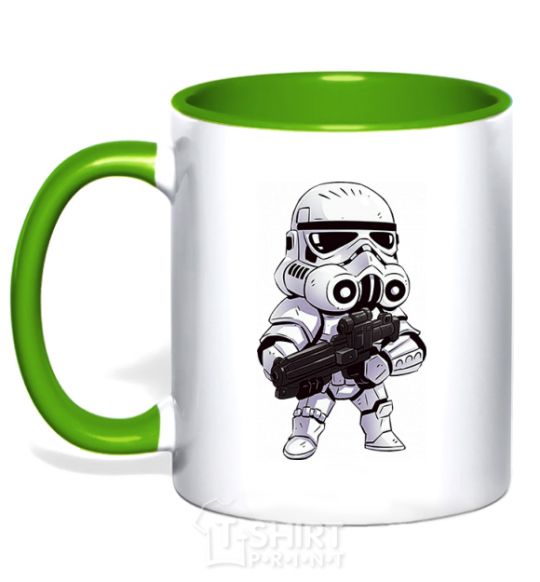 Mug with a colored handle Stormtrooper kelly-green фото