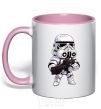 Mug with a colored handle Stormtrooper light-pink фото
