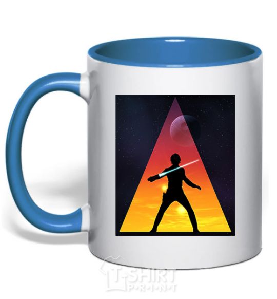 Mug with a colored handle Star Wars young Luk royal-blue фото