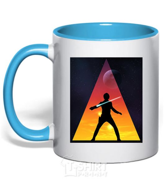Mug with a colored handle Star Wars young Luk sky-blue фото