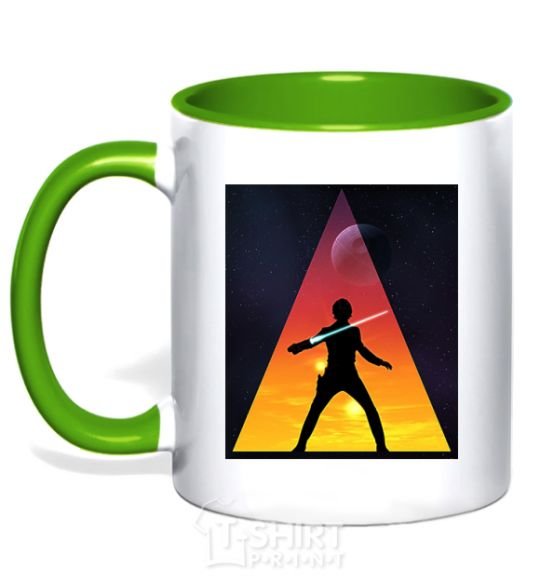 Mug with a colored handle Star Wars young Luk kelly-green фото