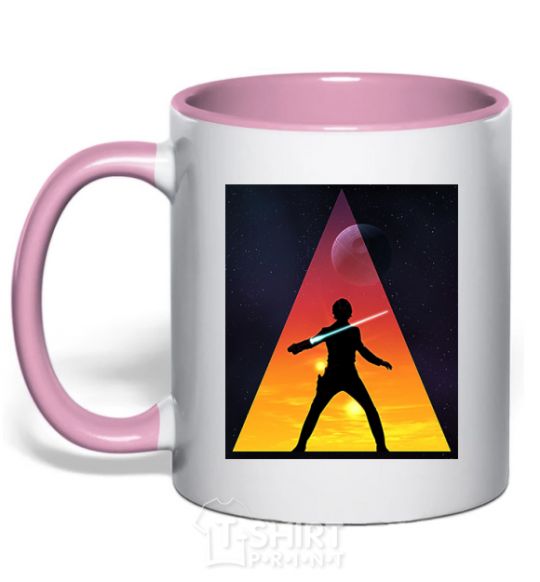Mug with a colored handle Star Wars young Luk light-pink фото