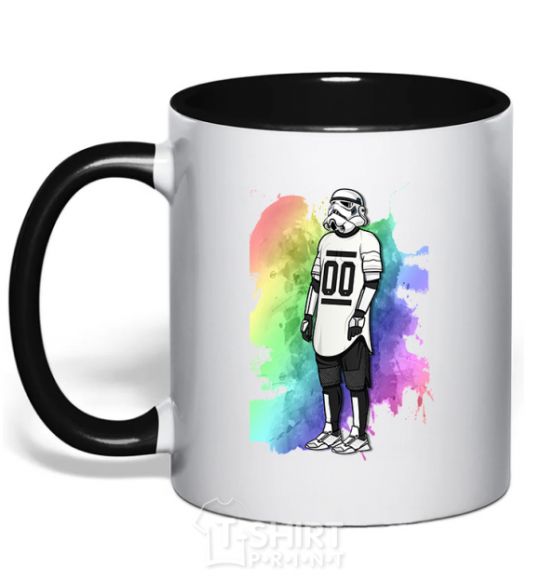 Mug with a colored handle Stormtrooper spray black фото