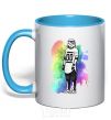 Mug with a colored handle Stormtrooper spray sky-blue фото