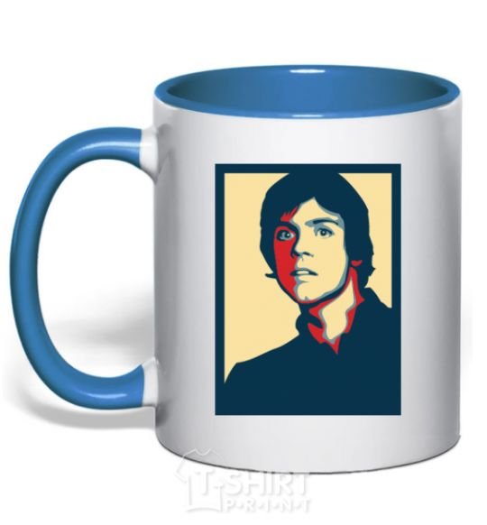 Mug with a colored handle Luke royal-blue фото