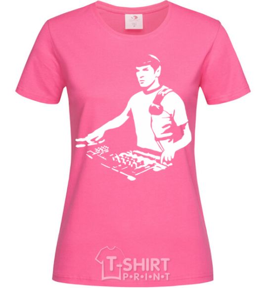 Женская футболка Спок диджей Ярко-розовый фото