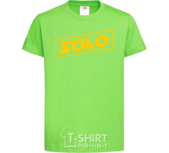Kids T-shirt Solo word orchid-green фото