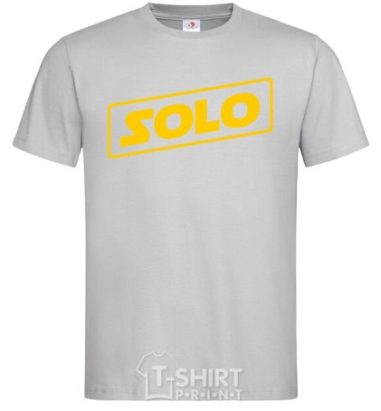 Men's T-Shirt Solo word grey фото