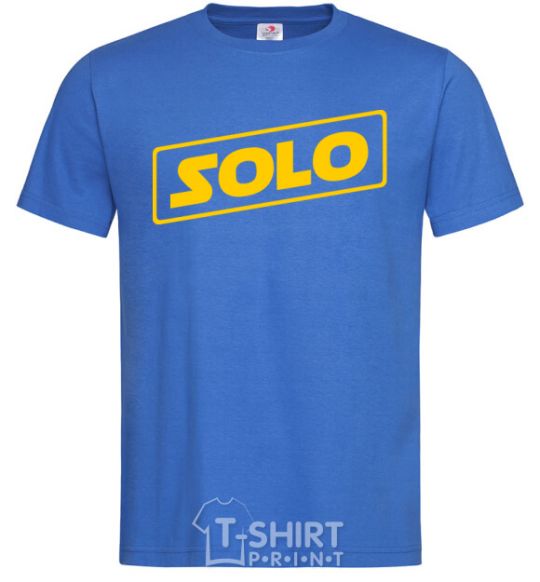 Мужская футболка Solo word Ярко-синий фото