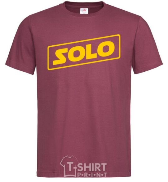 Men's T-Shirt Solo word burgundy фото