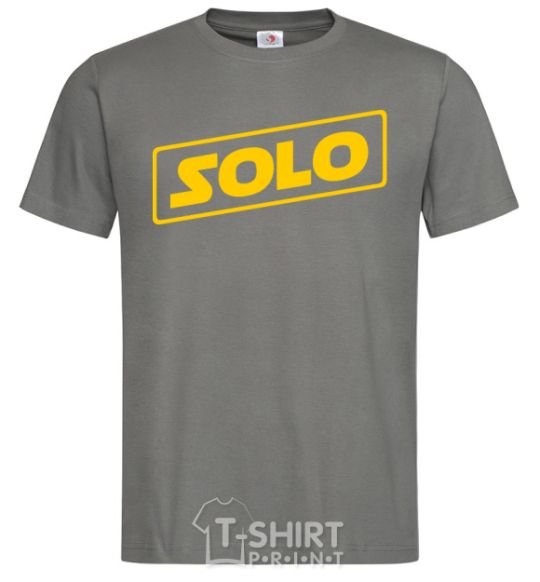Men's T-Shirt Solo word dark-grey фото