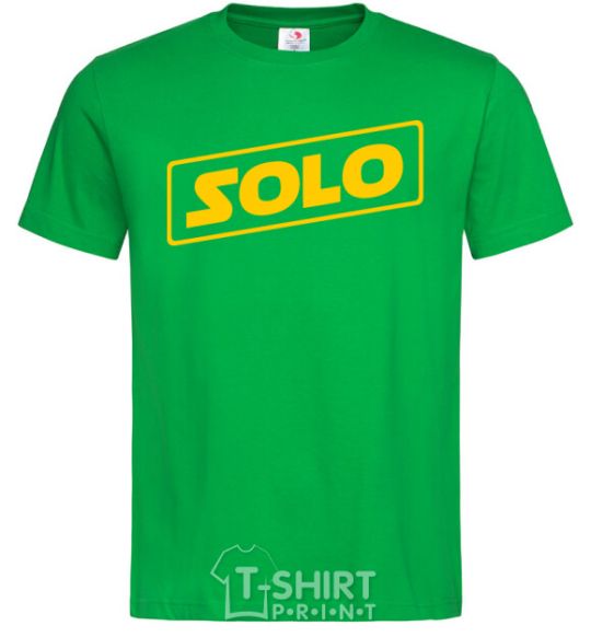 Мужская футболка Solo word Зеленый фото