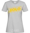 Women's T-shirt Solo word grey фото