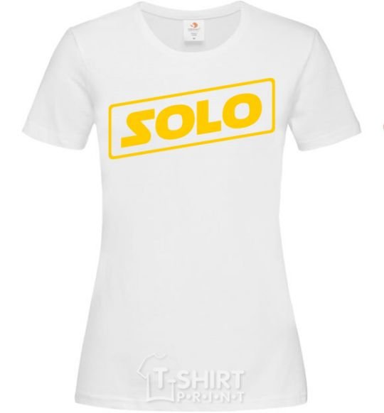 Women's T-shirt Solo word White фото