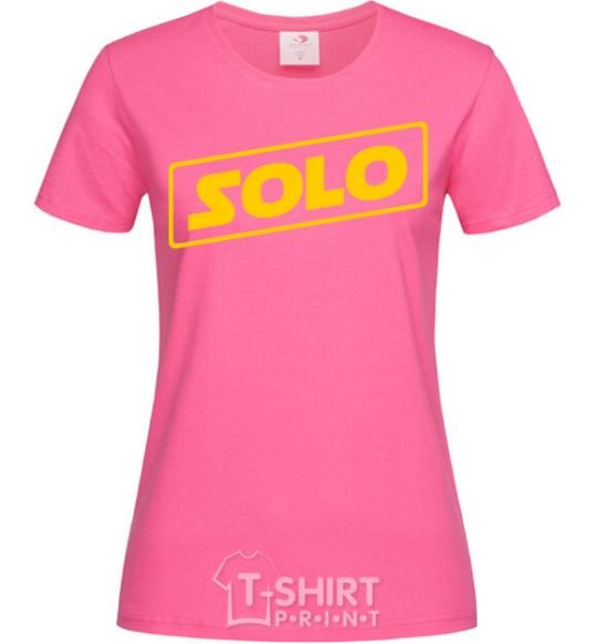 Женская футболка Solo word Ярко-розовый фото