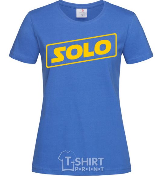 Women's T-shirt Solo word royal-blue фото