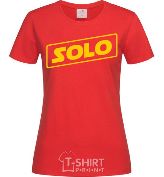 Women's T-shirt Solo word red фото