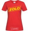 Women's T-shirt Solo word red фото