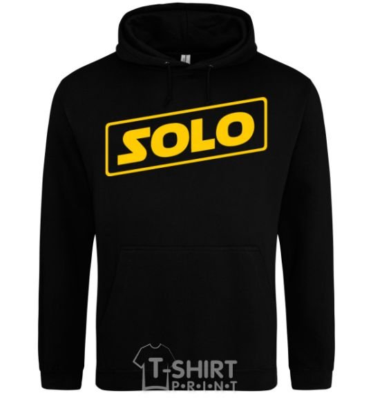 Men`s hoodie Solo word black фото