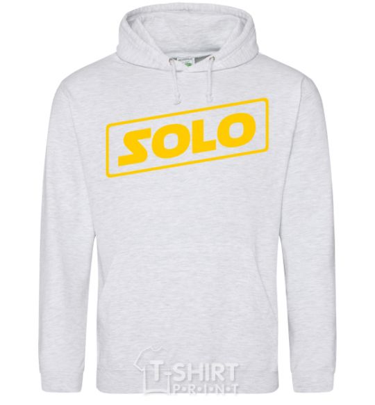 Men`s hoodie Solo word sport-grey фото