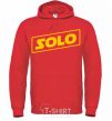 Men`s hoodie Solo word bright-red фото