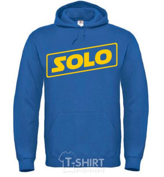 Men`s hoodie Solo word royal фото