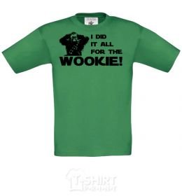 Kids T-shirt I did it all for the wookie orchid-green фото