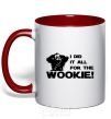 Mug with a colored handle I did it all for the wookie red фото