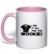 Mug with a colored handle I did it all for the wookie light-pink фото