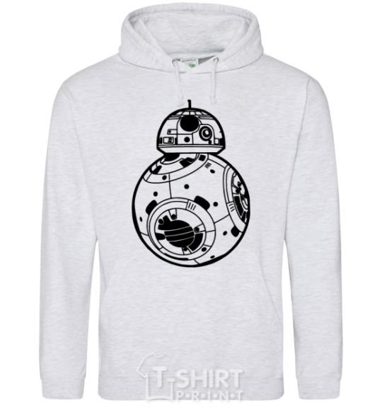 Мужская толстовка (худи) BB-8 black Серый меланж фото