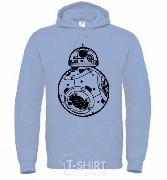 Men`s hoodie BB-8 black sky-blue фото