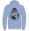 Men`s hoodie BB-8 black sky-blue фото