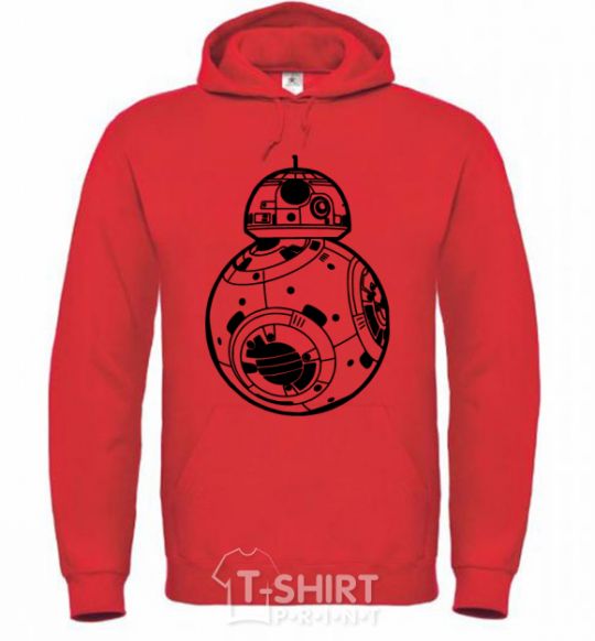 Men`s hoodie BB-8 black bright-red фото