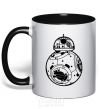 Mug with a colored handle BB-8 black black фото