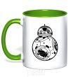 Mug with a colored handle BB-8 black kelly-green фото