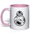 Mug with a colored handle BB-8 black light-pink фото
