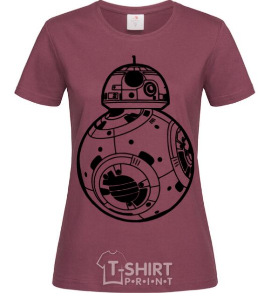 Women's T-shirt BB-8 black burgundy фото