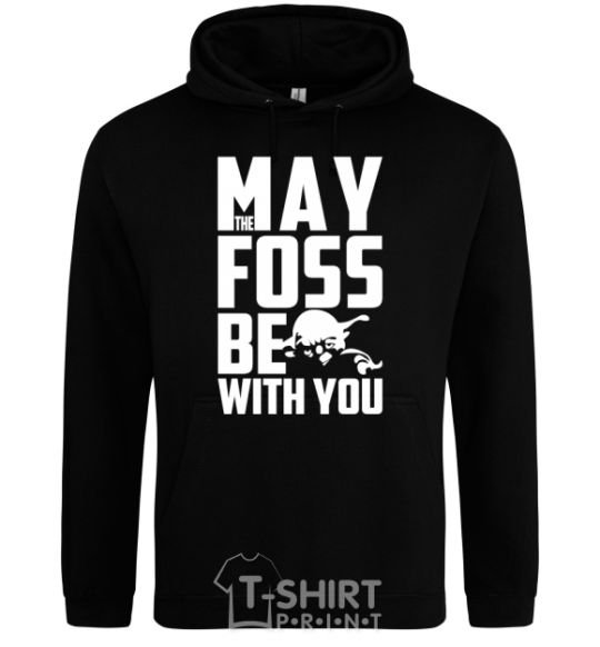 Men`s hoodie May the foss be with you black фото